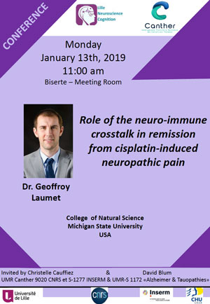 Monday january 13th, 2019 – Dr Geoffroy Laumet